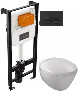 Комплект подвесной унитаз Jacob Delafon Presquile E4440-00 + система инсталляции Jacob Delafon E24156-NF + E20859-7-BMT