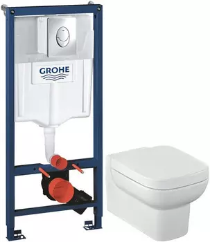 Комплект подвесной унитаз Jacob Delafon Replay E4833-00 + 8320K-00 + система инсталляции Grohe 38721001