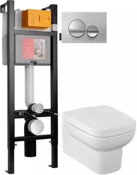 Комплект подвесной унитаз Jacob Delafon Replay E4833-00 + 8320K-00 + система инсталляции Jacob Delafon E33131RU-NF + E20859-CP-MTC