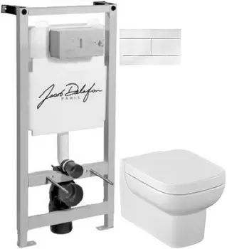 Комплект подвесной унитаз Jacob Delafon Replay E4833-00 + 8320K-00 + система инсталляции Jacob Delafon E5504-NF + E4316-00