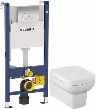Комплект подвесной унитаз Jacob Delafon Replay E4833-00 + 8320K-00 + система инсталляции Geberit 458.124.21.1