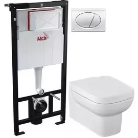 Комплект подвесной унитаз Jacob Delafon Replay E4833-00 + 8320K-00 + система инсталляции AlcaPlast AM101/11203:1RUSSETM71