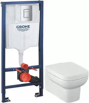 Комплект подвесной унитаз Jacob Delafon Replay E4833-00 + 8320K-00 + система инсталляции Grohe 38772001
