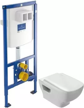 Комплект подвесной унитаз Jacob Delafon Struktura EDE102-00 + E4270-00 + система инсталляции Villeroy &amp; Boch 92246100