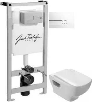 Комплект подвесной унитаз Jacob Delafon Struktura EDE102-00 + E4270-00 + система инсталляции Jacob Delafon E5504-NF + E4326-00