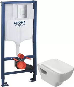 Комплект подвесной унитаз Jacob Delafon Struktura EDE102-00 + E70024-00 + система инсталляции Grohe 38772001
