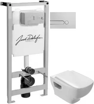 Комплект подвесной унитаз Jacob Delafon Struktura EDE102-00 + E4270-00 + система инсталляции Jacob Delafon E5504-NF + E4326-CP