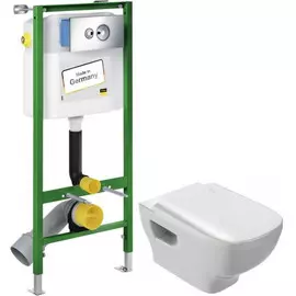 Комплект подвесной унитаз Jacob Delafon Struktura EDE102-00 + E4270-00 + система инсталляции Viega 713386