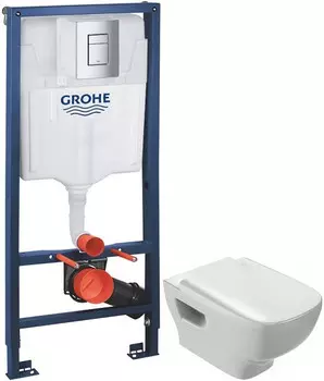 Комплект подвесной унитаз Jacob Delafon Struktura EDE102-00 + E4270-00 + система инсталляции Grohe 38772001