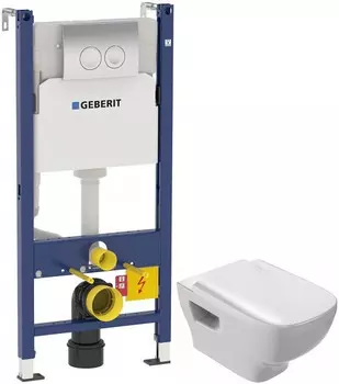 Комплект подвесной унитаз Jacob Delafon Struktura EDE102-00 + E4270-00 + система инсталляции Geberit 458.124.21.1