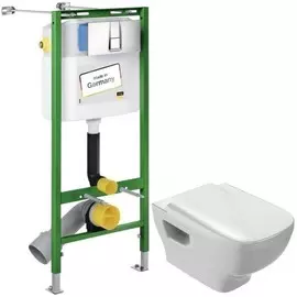 Комплект подвесной унитаз Jacob Delafon Struktura EDE102-00 + E70024-00 + система инсталляции Viega 727550