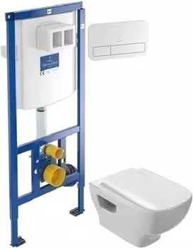 Комплект подвесной унитаз Jacob Delafon Struktura EDE102-00 + E70024-00 + система инсталляции Villeroy &amp; Boch 92246100 + 92249068