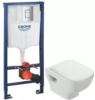 Комплект подвесной унитаз Jacob Delafon Struktura EDF102-00 + E4272-00 + система инсталляции Grohe 38772001