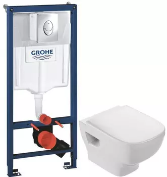 Комплект подвесной унитаз Jacob Delafon Struktura EDF102-00 + E4272-00 + система инсталляции Grohe 38721001