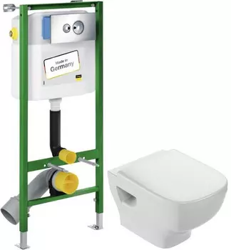Комплект подвесной унитаз Jacob Delafon Struktura EDF102-00 + E4272-00 + система инсталляции Viega 713386