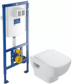 Комплект подвесной унитаз Jacob Delafon Struktura EDF102-00 + E4272-00 + система инсталляции Villeroy &amp; Boch 92246100