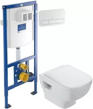 Комплект подвесной унитаз Jacob Delafon Struktura EDF102-00 + E4272-00 + система инсталляции Villeroy &amp; Boch 92246100 + 92249068