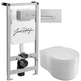 Комплект подвесной унитаз Jacob Delafon Viragio E4773-00 + система инсталляции Jacob Delafon E5504-NF + E4326-CP