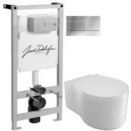 Комплект подвесной унитаз Jacob Delafon Viragio E4773-00 + система инсталляции Jacob Delafon E5504-NF + E4316-CP