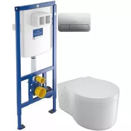 Комплект подвесной унитаз Jacob Delafon Viragio E4773-00 + система инсталляции Villeroy &amp; Boch 92246100 + 92249061