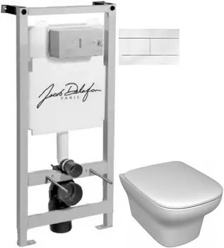 Комплект подвесной унитаз Jacob Delafon Vox EDM102-00 + E20142-00 + система инсталляции Jacob Delafon E5504-NF + E4316-00