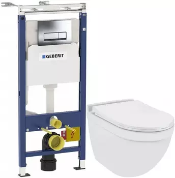 Комплект подвесной унитаз Jaquar Solo SLS-WHT-6953BIUFSM + система инсталляции Geberit 458.125.21.1