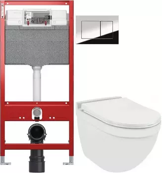 Комплект подвесной унитаз Jaquar Solo SLS-WHT-6953BIUFSM + система инсталляции Tece 9300302 + 9240401