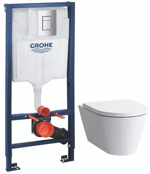 Комплект подвесной унитаз Laufen Kartell by Laufen 8.2033.6.000.000.1 + 8.9133.1.000.000.1 + система инсталляции Grohe 38772001