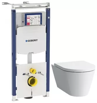 Комплект подвесной унитаз Laufen Kartell by Laufen 8.2033.6.000.000.1 + 8.9133.1.000.000.1 + система инсталляции Geberit 111.362.00.5