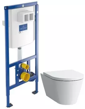 Комплект подвесной унитаз Laufen Kartell by Laufen 8.2033.6.000.000.1 + 8.9133.1.000.000.1 + система инсталляции Villeroy &amp; Boch 92246100