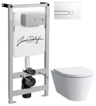 Комплект подвесной унитаз Laufen Kartell by Laufen 8.2033.6.000.000.1 + 8.9133.1.000.000.1 + система инсталляции Jacob Delafon E5504-NF + E4326-00