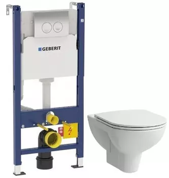 Комплект подвесной унитаз Laufen Pro 8.2095.0.000.000.1 + 8.9896.6.000.000.1 + система инсталляции Geberit 458.124.21.1