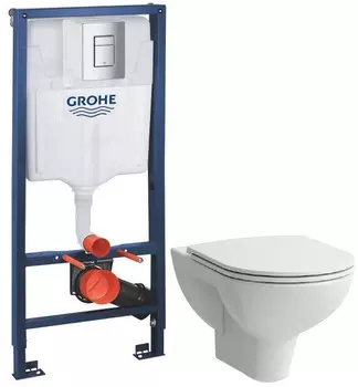 Комплект подвесной унитаз Laufen Pro 8.2095.0.000.000.1 + 8.9896.6.000.000.1 + система инсталляции Grohe 38772001