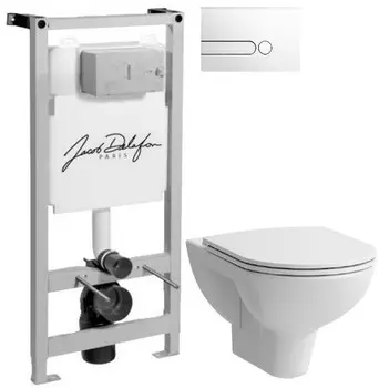 Комплект подвесной унитаз Laufen Pro 8.2095.0.000.000.1 + 8.9896.6.000.000.1 + система инсталляции Jacob Delafon E5504-NF + E4326-00