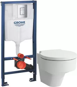 Комплект подвесной унитаз Laufen Val 8.2028.1.000.000.1 + 8.9428.1.000.000.1 + система инсталляции Grohe 38772001