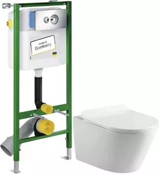 Комплект подвесной унитаз MEER MR-2102 + система инсталляции Viega 713386