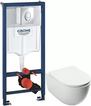 Комплект подвесной унитаз MEER MR-2108 + система инсталляции Grohe 38721001