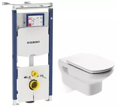 Комплект подвесной унитаз Roca Dama Senso 346517000 + ZRU9302820 + система инсталляции Geberit 111.362.00.5