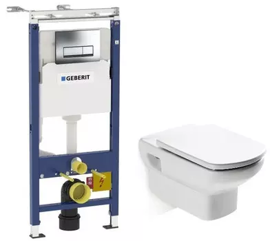 Комплект подвесной унитаз Roca Dama Senso 346517000 + ZRU9302820 + система инсталляции Geberit 458.125.21.1
