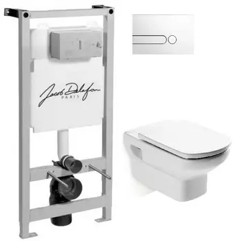 Комплект подвесной унитаз Roca Dama Senso 346517000 + ZRU9302820 + система инсталляции Jacob Delafon E5504-NF + E4326-00