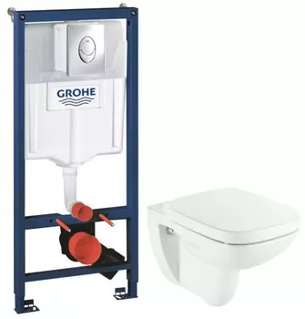 Комплект подвесной унитаз Roca Debba 346997000 + ZRU9302826 + система инсталляции Grohe 38721001