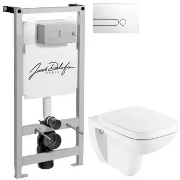 Комплект подвесной унитаз Roca Debba 346997000 + ZRU9302826 + система инсталляции Jacob Delafon E5504-NF + E4326-00