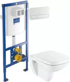 Комплект подвесной унитаз Roca Debba 346997000 + ZRU9302826 + система инсталляции Villeroy &amp; Boch 92246100 + 92249068
