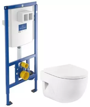 Комплект подвесной унитаз Roca Meridian 346248000 + 8012AC004 + система инсталляции Villeroy &amp; Boch 92246100