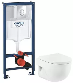 Комплект подвесной унитаз Roca Meridian 346248000 + 8012AC004 + система инсталляции Grohe 38721001