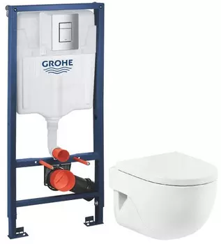 Комплект подвесной унитаз Roca Meridian 346248000 + 8012AC004 + система инсталляции Grohe 38772001