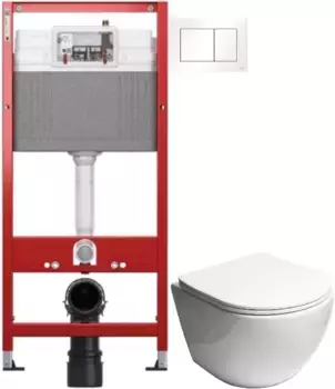 Комплект подвесной унитаз SantiLine SL-5005 + система инсталляции Tece 9400413