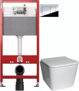 Комплект подвесной унитаз SantiLine SL-5007 + система инсталляции Tece 9400412