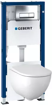 Комплект подвесной унитаз 500.600.01.2 + 500.605.01.2 + система инсталляции 458.128.21.1 Geberit Acanto 500.128.21.A