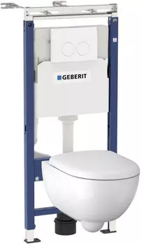 Комплект подвесной унитаз 500.803.00.1 + система инсталляции 458.122.11.1 Geberit Renova Compact 500.122.TC.R